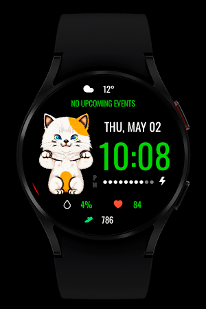 Lucky Cat Digital Watch Face Screenshot 2