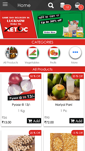 Xetoc - Online Grocery Shopping App Screenshot 2