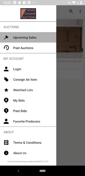 Wines Online Auction Screenshot 3