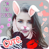 Cute Rabbit Face Camera Sticke