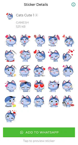 Cute Cat Stickers Screenshot 2