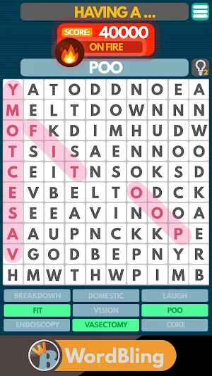 Word Bling: A funny offline wo Screenshot 1