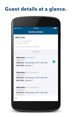 TryBooking Scanning App Screenshot 2