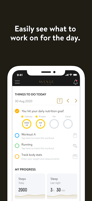 Avenge Fitness Trainer App Screenshot 1