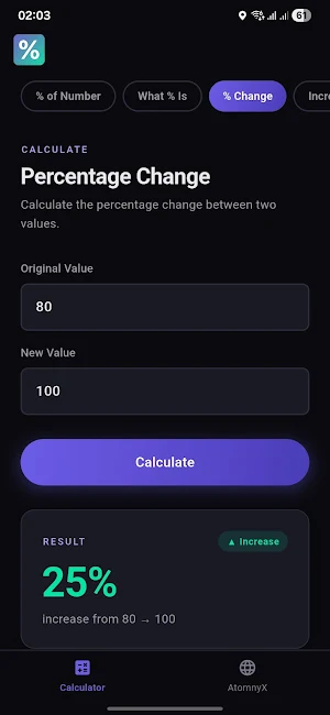 Percentage Calculator Screenshot 2