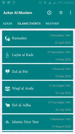 Azkar Al Muslim: Azkar, Qibla and Weather Screenshot 2