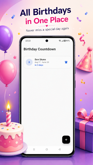 Birthday Countdown & Reminder Screenshot 1