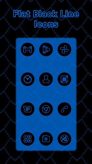 Blue On Black Line Icons Screenshot 0