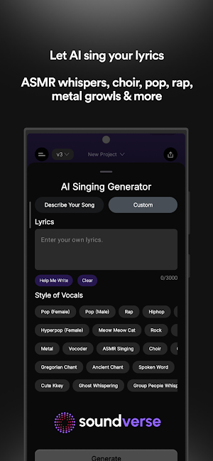 Soundverse - AI Song Generator Screenshot 1