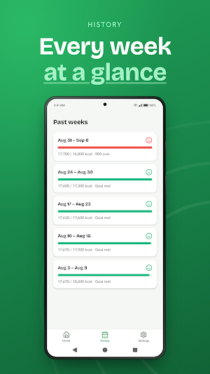 Sevio: Weekly Calorie Budget Screenshot 3