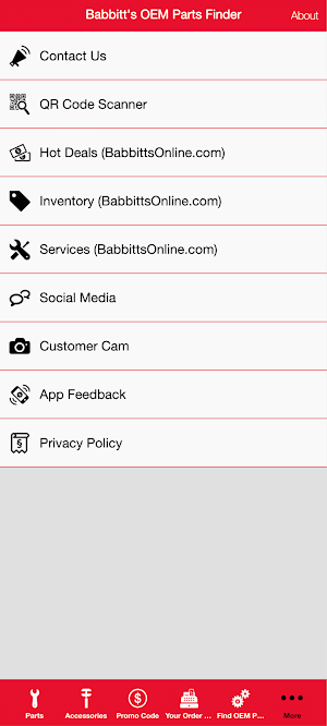Babbitts OEM Parts Finder Screenshot 2