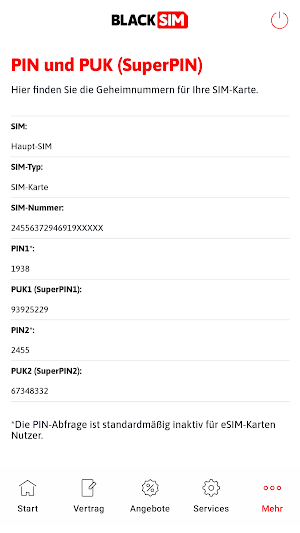 BLACKSIM Servicewelt Screenshot 2