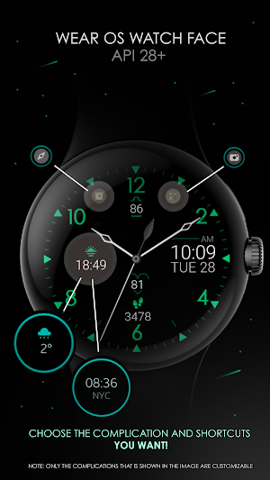 Minimal Black v26 watch face Screenshot 0