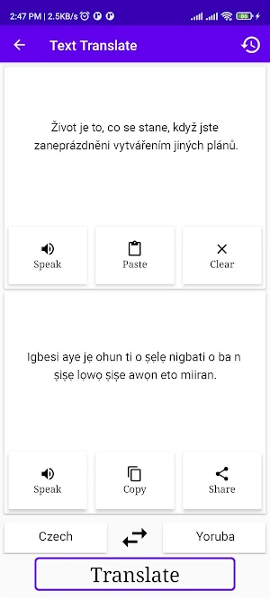 Czech To Yoruba Translator Screenshot 1