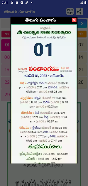 Telugu Daily Calendar 2023 Screenshot 3