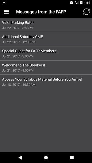 FAFP CME Programs and Meetings Screenshot 2