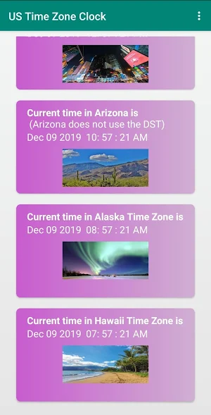 US Time Zone Clock Screenshot 2