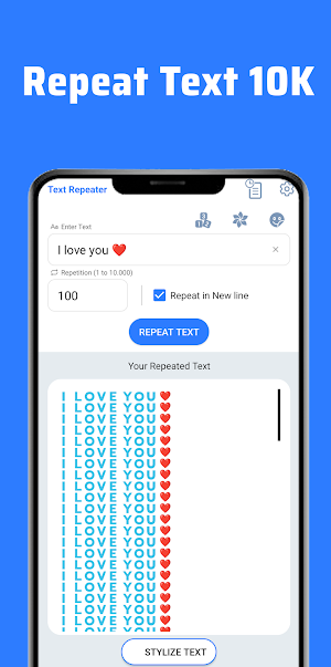 Text Repeater- Repeat Text Screenshot 0