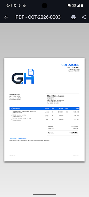 GH Cotizaciones Screenshot 1