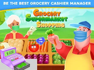 Grocery Supermarket Shopping- Cash Register Games Screenshot 0
