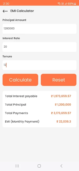 CashLoan - EMI Loan Calculator Screenshot 1