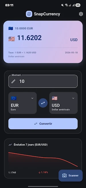 SnapCurrency: Devises & Taux Screenshot 1