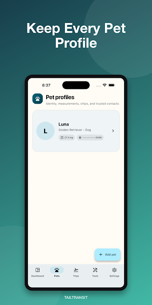 TailTransit — Pet Passport Screenshot 1