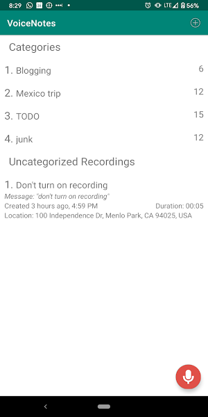 VoiceNotes - location & time Screenshot 0