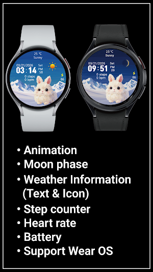 MKW Rabbit 2 - cute watch face Screenshot 0