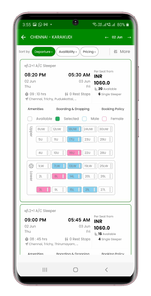 Rithish Travels - Bus Booking Screenshot 1