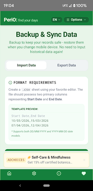 PeriO: find your days Screenshot 2