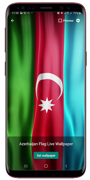 Azerbaijan Flag Live Wallpaper Screenshot 1