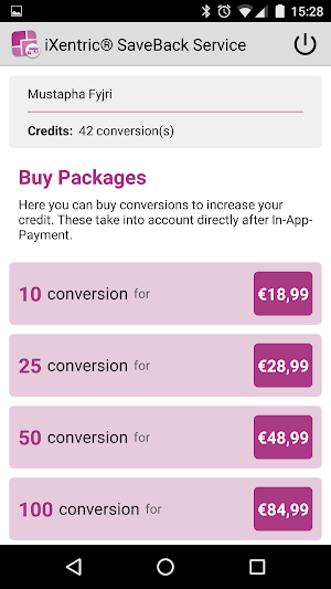 iXentric® SaveBack Service Screenshot 1