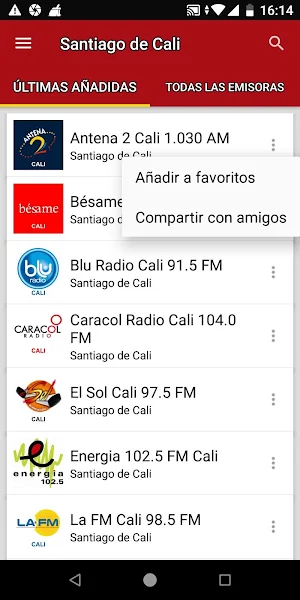 Santiago de Cali Radio Station Screenshot 1