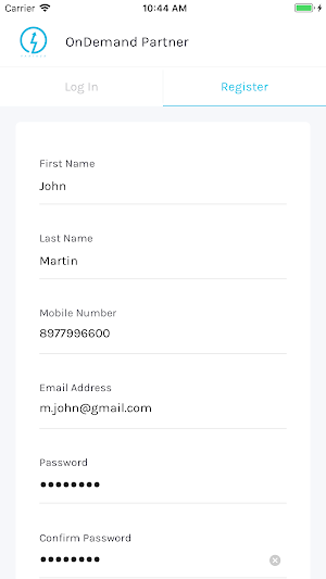 OnDemand Partner App Screenshot 1