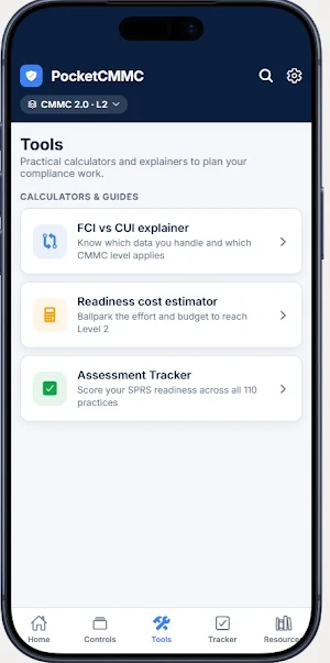 PocketCMMC Screenshot 1