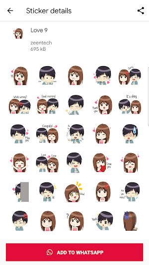Love Stickers WAStickerapps - Love Story Stickers Screenshot 3