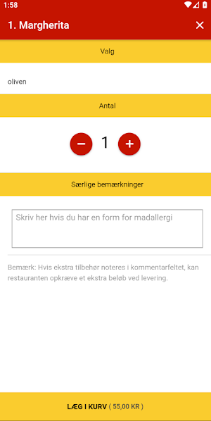 Pronto Pizza Screenshot 1