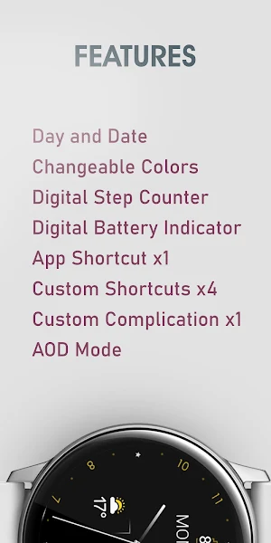 Minimal Gold v21 Watch Face Screenshot 3