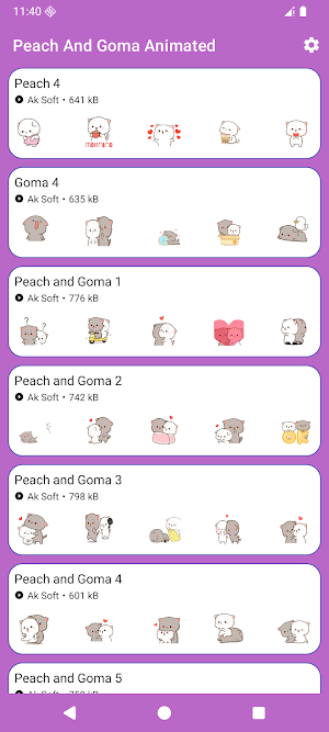 Peach & Goma Animated Stickers Screenshot 1