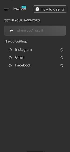PSW Gen – Password Generator Screenshot 1