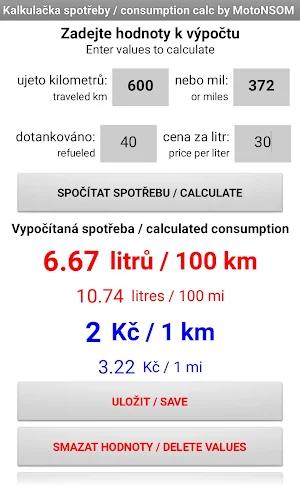 Fuel Consumption Calculator Screenshot 1