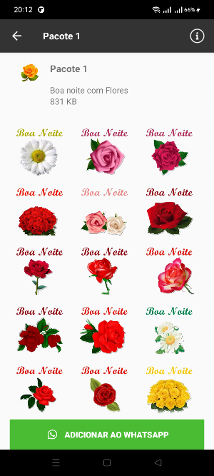Figurinhas de Boa noite Flores Screenshot 1