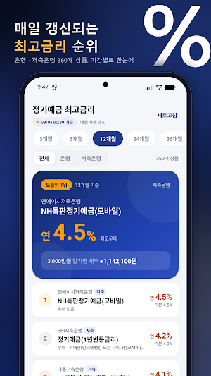 정기예금 금리비교 - 예금금리 비교 Screenshot 2