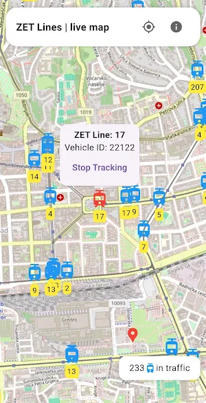 ZET lines - live map Screenshot 1