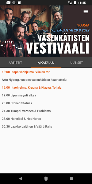 Vasenkätisten Vestivaali Screenshot 1