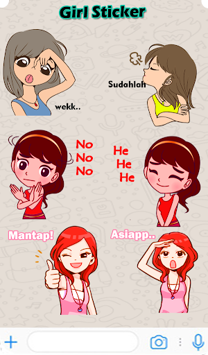 Sticker Chat Cewek - WaStickersApp Screenshot 0