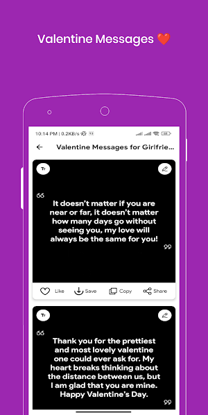 Love Messages - Romantic SMS Screenshot 3