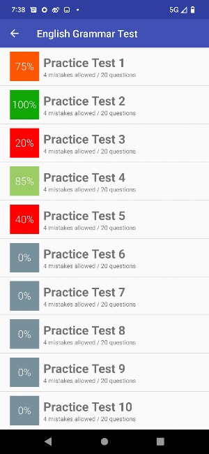 English Grammar Test & Quiz Screenshot 1