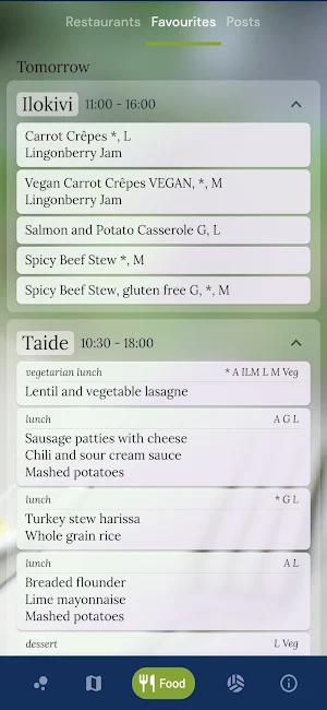 JYU food menus and community Screenshot 1